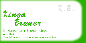 kinga bruner business card